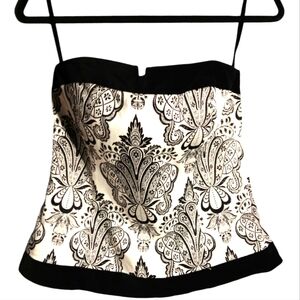 NWT WHBM Black & White Sleeveless Bustier Corset SZ 8